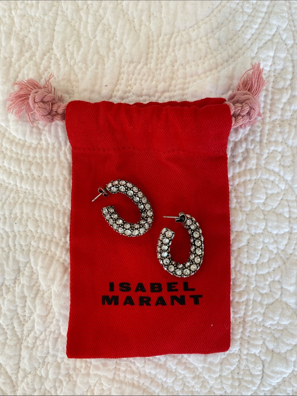Isabel Marant Funky Crystal Hoop Earrings Like New